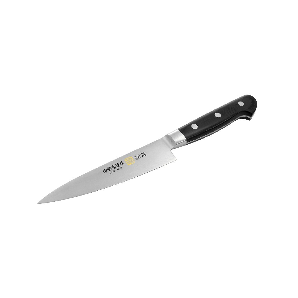 ISEYA JIHEI 钼合金小厨刀 120mm - 黑色 Packer 手柄