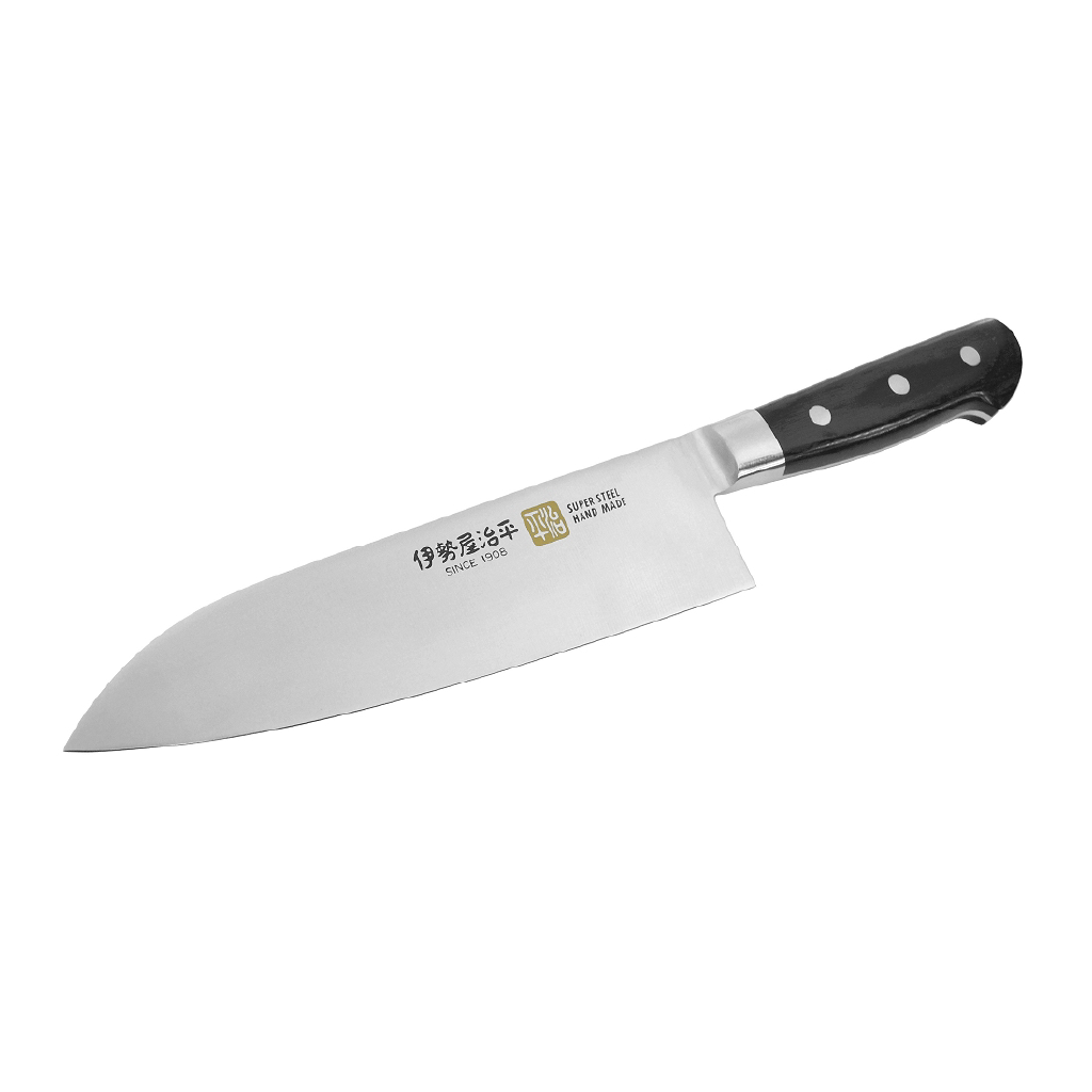 ISEYA JIHEI Molybdenum Santoku 180mm - Black Packer Handle