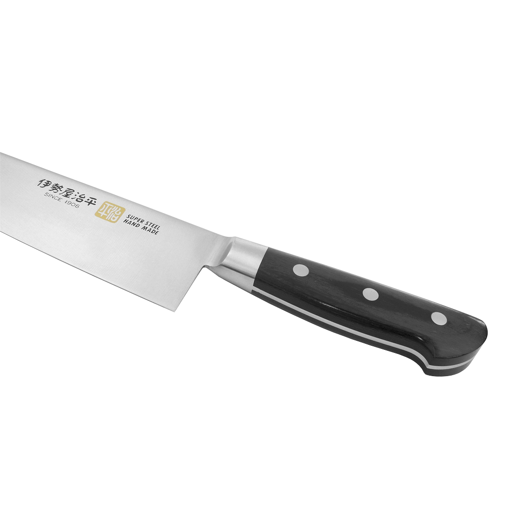 ISEYA JIHEI Molybdenum Santoku 180mm - Black Packer Handle