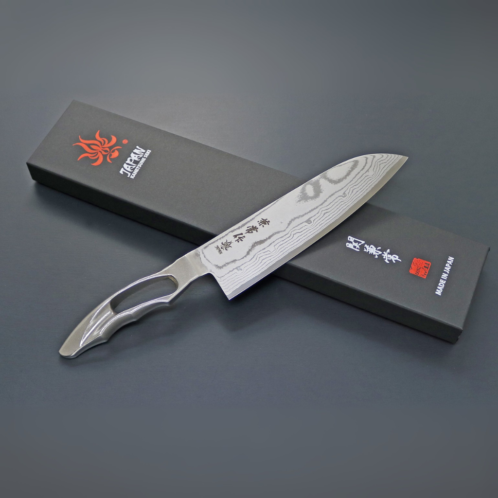 SEKI KANETSUNE SANNOIKE Series VG-10 17-layer Damascus Santoku 170mmm