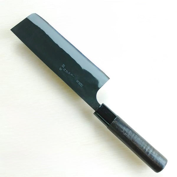 Black kitchen knife on a white background